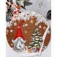 thumbnail image 1 of 15 Inch Round Placemats Set of 4, Red Gnomes Christmas Non Slip Heat Insulation PP Table Mats, Snowflake Xmas Tree Gifts Winter Wooden Washable Place Mats for Kitchen Dining Party Table Decor, 1 of 7