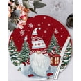 thumbnail image 1 of 15 Inch Round Placemats Set of 4, Red Gnomes Christmas Non Slip Heat Insulation PP Table Mats, Xmas Tree Snowflake Winter Holiday Washable Place Mats for Kitchen Dining Party Table Decor, 1 of 7