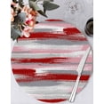 thumbnail image 1 of 15 Inch Round Placemats Set of 4, Red Pink Gray Stripes Non Slip Heat Insulation PP Table Mats, Modern Abstract Minimalist Retro Washable Place Mats for Kitchen Dining Party Table Decor, 1 of 7