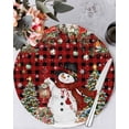 thumbnail image 1 of 15 Inch Round Placemats Set of 4, Red Plaid Christmas Non Slip Heat Insulation PP Table Mats, Snowman Xmas Tree Ball Snowflake Winter Washable Place Mats for Kitchen Dining Party Table Decor, 1 of 7
