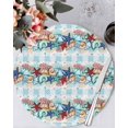thumbnail image 1 of 15 Inch Round Placemats Set of 4, Red Starfish Non Slip Heat Insulation PP Table Mats, Summer Conch Coral Beach Blue Plaid Washable Place Mats for Kitchen Dining Party Table Decor, 1 of 7