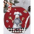 thumbnail image 1 of 15 Inch Round Placemats Set of 4, Red Vintage Gnomes Non Slip Heat Insulation PP Table Mats, Black Checkered Retro Art Washable Place Mats for Kitchen Dining Party Table Decor, 1 of 7