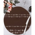 thumbnail image 1 of 15 Inch Round Placemats Set of 4, Rustic Botanical Non Slip Heat Insulation PP Table Mats, Japanese Herb on Brown Simple Art Washable Place Mats for Kitchen Dining Party Table Decor, 1 of 7