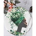 thumbnail image 1 of 15 Inch Round Placemats Set of 4, Sage Green Black Women Non Slip Heat Insulation PP Table Mats, Spring Eucalyptus Leaves Washable Place Mats for Kitchen Dining Party Table Decor, 1 of 7