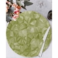 thumbnail image 1 of 15 Inch Round Placemats Set of 4, Sage Green Geometric Non Slip Heat Insulation PP Table Mats, Modern Stereotypic Abstract Art Washable Place Mats for Kitchen Dining Party Table Decor, 1 of 7