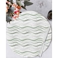 thumbnail image 1 of 15 Inch Round Placemats Set of 4, Sage Green Stripes Non Slip Heat Insulation PP Table Mats, Modern Simple Gradient Waves Lines Washable Place Mats for Kitchen Dining Party Table Decor, 1 of 7