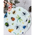 thumbnail image 1 of 15 Inch Round Placemats Set of 4, Spring Butterfly Dragonfly Non Slip Heat Insulation PP Table Mats, Rustic Botanical Floral Teal Green Washable Place Mats for Kitchen Dining Party Table Decor, 1 of 7