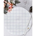 thumbnail image 1 of 15 Inch Round Placemats Set of 4, Spring Daisy Floral Non Slip Heat Insulation PP Table Mats, Yellow Plaid Summer Botanical Washable Place Mats for Kitchen Dining Party Table Decor, 1 of 7