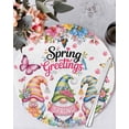 thumbnail image 1 of 15 Inch Round Placemats Set of 4, Spring Gnomes Non Slip Heat Insulation PP Table Mats, Colorful Flowers Watercolor Butterfly Floral Plant Washable Place Mats for Kitchen Dining Party Table Decor, 1 of 7