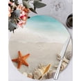 thumbnail image 1 of 15 Inch Round Placemats Set of 4, Summer Oceans Beaches Non Slip Heat Insulation PP Table Mats, Sea Waves Starfish Shells Coastal Washable Place Mats for Kitchen Dining Party Table Decor, 1 of 7