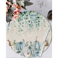 thumbnail image 1 of 15 Inch Round Placemats Set of 4, Teal Grey Pumpkin Fall Non Slip Heat Insulation PP Table Mats, Thanksgiving Eucalyptus Leaves Washable Place Mats for Kitchen Dining Party Table Decor, 1 of 7