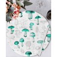 thumbnail image 1 of 15 Inch Round Placemats Set of 4, Teal Mushroom Non Slip Heat Insulation PP Table Mats, Vintage Botanical Autumn Farmhouse Washable Place Mats for Kitchen Dining Party Table Decor, 1 of 7