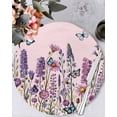 thumbnail image 1 of 15 Inch Round Placemats Set of 4, Watercolor Floral Non Slip Heat Insulation PP Table Mats, Spring Lavender Daisy Butterflies Pink Washable Place Mats for Kitchen Dining Party Table Decor, 1 of 7
