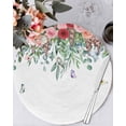 thumbnail image 1 of 15 Inch Round Placemats Set of 4, Watercolor Roses Non Slip Heat Insulation PP Table Mats, Spring Flowers Leaves Butterflies Botanical Washable Place Mats for Kitchen Dining Party Table Decor, 1 of 7