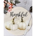 thumbnail image 1 of 15 Inch Round Placemats Set of 4, White Pumpkin Non Slip Heat Insulation PP Table Mats, Thanksgiving Fall Autumn Harvest Seasonal Washable Place Mats for Kitchen Dining Party Table Decor, 1 of 7