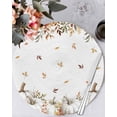 thumbnail image 1 of 15 Inch Round Placemats Set of 4, White Pumpkin Non Slip Heat Insulation PP Table Mats, Thanksgiving Maple Leaf Autumn Flower Washable Place Mats for Kitchen Dining Party Table Decor, 1 of 7