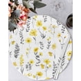 thumbnail image 1 of 15 Inch Round Placemats Set of 4, Yellow Spring Floral Non Slip Heat Insulation PP Table Mats, Flowers Botanical Elegant Pastoral Washable Place Mats for Kitchen Dining Party Table Decor, 1 of 7