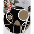thumbnail image 1 of 15 Inch Round Placemats Set of 6, Black Brown Non Slip Heat Insulation PP Table Mats, White Circle Modern Minimalist Geometric Washable Place Mats for Kitchen Dining Party Table Decor, 1 of 7