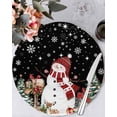 thumbnail image 1 of 15 Inch Round Placemats Set of 6, Black Christmas Non Slip Heat Insulation PP Table Mats, Snowman Gifts Xmas Tree Snowflake Winter Washable Place Mats for Kitchen Dining Party Table Decor, 1 of 7