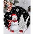 thumbnail image 1 of 15 Inch Round Placemats Set of 6, Black Christmas Non Slip Heat Insulation PP Table Mats, Snowman Snowflake Gifts Xmas Tree Washable Place Mats for Kitchen Dining Party Table Decor, 1 of 7