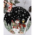 thumbnail image 1 of 15 Inch Round Placemats Set of 6, Black Christmas Non Slip Heat Insulation PP Table Mats, Snowman Xmas Snowflake Botanical Tree Washable Place Mats for Kitchen Dining Party Table Decor, 1 of 7