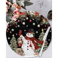 thumbnail image 1 of 15 Inch Round Placemats Set of 6, Black Christmas Non Slip Heat Insulation PP Table Mats, Snowman Xmas Tree Ball Snowflake Winter Washable Place Mats for Kitchen Dining Party Table Decor, 1 of 7