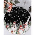 thumbnail image 1 of 15 Inch Round Placemats Set of 6, Black Christmas Non Slip Heat Insulation PP Table Mats, Snowman Xmas Tree Snowflake Winter Washable Place Mats for Kitchen Dining Party Table Decor, 1 of 7