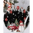 thumbnail image 1 of 15 Inch Round Placemats Set of 6, Black Christmas Non Slip Heat Insulation PP Table Mats, Xmas Snowman Truck Tree Balls Washable Place Mats for Kitchen Dining Party Table Decor, 1 of 7