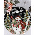 thumbnail image 1 of 15 Inch Round Placemats Set of 6, Black Christmas Snowman Non Slip Heat Insulation PP Table Mats, Xmas Tree Snowflake Botanical Washable Place Mats for Kitchen Dining Party Table Decor, 1 of 7