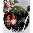thumbnail image 1 of 15 Inch Round Placemats Set of 6, Black Gnomes Christmas Non Slip Heat Insulation PP Table Mats, Xmas Weeping Balls Snowflake Washable Place Mats for Kitchen Dining Party Table Decor, 1 of 7