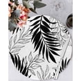 thumbnail image 1 of 15 Inch Round Placemats Set of 6, Black Leaves Non Slip Heat Insulation PP Table Mats, Abstract Modern Geometric Lines Simple Art Washable Place Mats for Kitchen Dining Party Table Decor, 1 of 7