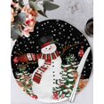 thumbnail image 1 of 15 Inch Round Placemats Set of 6, Black Snowman Christmas Non Slip Heat Insulation PP Table Mats, Xmas Tree Ball Snowflake Elk Washable Place Mats for Kitchen Dining Party Table Decor, 1 of 7