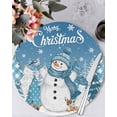 thumbnail image 1 of 15 Inch Round Placemats Set of 6, Blue Christmas Non Slip Heat Insulation PP Table Mats, Snowman Xmas Tree Snowflake Elk Winter Washable Place Mats for Kitchen Dining Party Table Decor, 1 of 7