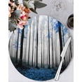 thumbnail image 1 of 15 Inch Round Placemats Set of 6, Blue Forest Non Slip Heat Insulation PP Table Mats, Vintage Foggy Woods Tree Mysterious Washable Place Mats for Kitchen Dining Party Table Decor, 1 of 7