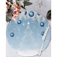 thumbnail image 1 of 15 Inch Round Placemats Set of 6, Blue Ombre Christmas Tree Non Slip Heat Insulation PP Table Mats, Xmas Balls Pine Needles Snowflake Washable Place Mats for Kitchen Dining Party Table Decor, 1 of 7