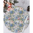 thumbnail image 1 of 15 Inch Round Placemats Set of 6, Blue Pink Spring Floral Non Slip Heat Insulation PP Table Mats, Vintage Summer Botanical Washable Place Mats for Kitchen Dining Party Table Decor, 1 of 7