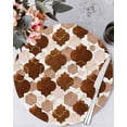 thumbnail image 1 of 15 Inch Round Placemats Set of 6, Brown Geometric Moroccan Non Slip Heat Insulation PP Table Mats, Abstract Art Coffee Ombre Modern Washable Place Mats for Kitchen Dining Party Table Decor, 1 of 7