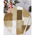 thumbnail image 1 of 15 Inch Round Placemats Set of 6, Brown Geometric Non Slip Heat Insulation PP Table Mats, Watercolor Ombre Modern Abstract Art Washable Place Mats for Kitchen Dining Party Table Decor, 1 of 7