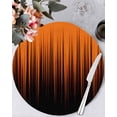 thumbnail image 1 of 15 Inch Round Placemats Set of 6, Burnt Orange Black Ombre Non Slip Heat Insulation PP Table Mats, Modern Abstract Striped Gradient Washable Place Mats for Kitchen Dining Party Table Decor, 1 of 7