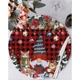 thumbnail image 1 of 15 Inch Round Placemats Set of 6, Christmas Non Slip Heat Insulation PP Table Mats, Gnomes Poinsettia Pine Tree Red Black Plaid Washable Place Mats for Kitchen Dining Party Table Decor, 1 of 7