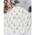 thumbnail image 1 of 15 Inch Round Placemats Set of 6, Christmas Tree Non Slip Heat Insulation PP Table Mats, Xmas Green Cartoon Tree Snowflakes Winter Holiday Washable Place Mats for Kitchen Dining Party Table Decor, 1 of 7