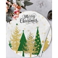 thumbnail image 1 of 15 Inch Round Placemats Set of 6, Christmas Tree Non Slip Heat Insulation PP Table Mats, Xmas Snowflake Winter Green Pine Tree Vintage Washable Place Mats for Kitchen Dining Party Table Decor, 1 of 7