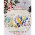 thumbnail image 1 of 15 Inch Round Placemats Set of 6, Easter Eggs Non Slip Heat Insulation PP Table Mats, Spring Rabbit Butterfly Floral Leaf Pink Plaid Washable Place Mats for Kitchen Dining Party Table Decor, 1 of 7
