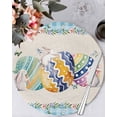 thumbnail image 1 of 15 Inch Round Placemats Set of 6, Easter Non Slip Heat Insulation PP Table Mats, Colorful Eggs Rabbit Flowers Leaves Blue Plaid Washable Place Mats for Kitchen Dining Party Table Decor, 1 of 7