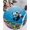 thumbnail image 1 of 15 Inch Round Placemats Set of 6, Funny Diving Panda Non Slip Heat Insulation PP Table Mats, Ocean Sea Coastal Coral Fish Marine Life Washable Place Mats for Kitchen Dining Party Table Decor, 1 of 7