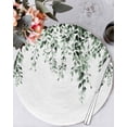thumbnail image 1 of 15 Inch Round Placemats Set of 6, Green Eucalyptus Non Slip Heat Insulation PP Table Mats, Weeping Botanical Leaf Watercolor Washable Place Mats for Kitchen Dining Party Table Decor, 1 of 7