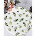 thumbnail image 1 of 15 Inch Round Placemats Set of 6, Green Olive Branches Non Slip Heat Insulation PP Table Mats, Spring Pastoral Leaves Botanical Washable Place Mats for Kitchen Dining Party Table Decor, 1 of 7