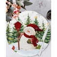 thumbnail image 1 of 15 Inch Round Placemats Set of 6, Green Red Snowman Christmas Non Slip Heat Insulation PP Table Mats, Xmas Tree Snowflake Winter Washable Place Mats for Kitchen Dining Party Table Decor, 1 of 7