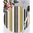 thumbnail image 1 of 15 Inch Round Placemats Set of 6, Green Yellow Black Striped Non Slip Heat Insulation PP Table Mats, Modern Stripes Art Farmhouse Washable Place Mats for Kitchen Dining Party Table Decor, 1 of 7