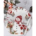 thumbnail image 1 of 15 Inch Round Placemats Set of 6, Grey Christmas Non Slip Heat Insulation PP Table Mats, Red Snowman Xmas Tree Snowflake Winter Washable Place Mats for Kitchen Dining Party Table Decor, 1 of 7